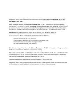 Accepting sealed bids for the removal of the old Castleberry Loop Dam