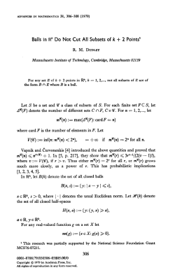 Balls in [Wk Do Not Cut All Subsets of k + 2 Points