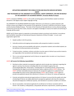 Example Agent Contract - University of Colorado Denver