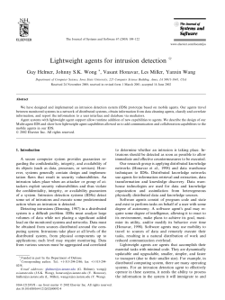 Lightweight agents for intrusion detection