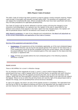 Players Code of Conduct