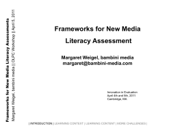 Frameworks for New Media Literacy Assessment