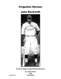 John Beckwith - Center for Negro League Baseball Research