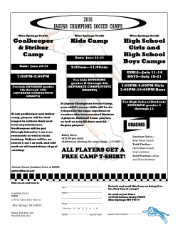 2016 ALL PLAYERS GET A FREE CAMP T