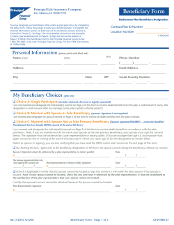Retirement Plan Beneficiary Form