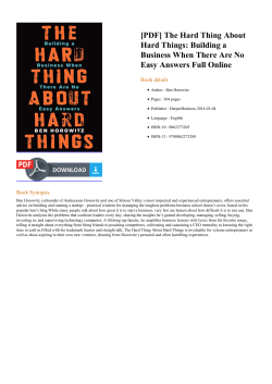The Hard Thing About Hard Things: Building a