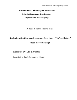Goal-Orientation Theory and Regulatory