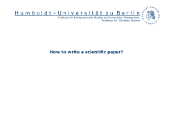 H u m b o l d t &ndash;U n i v e r s i t &auml;t z u  B e r l i n