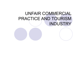 UNFAIR COMMERCIAL PRACTICE AND TOURISM INDUSTRY