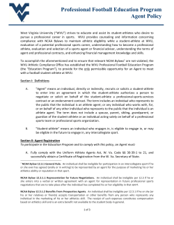Professional Football Education Program Agent Policy