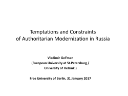 Authoritarian Modernization in Russia: Structures, Agencies, and