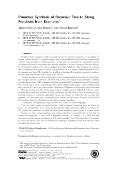 Proactive Synthesis of Recursive Tree-to-String Functions