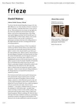 Frieze Magazine | Shows | Daniel Malone