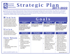 Strategic Plan - Academic Pediatric Association