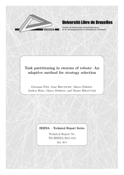 Task partitioning in swarms of robots: An adaptive method for