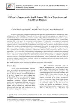 Offensive Sequences in Youth Soccer: Effects of Experience and