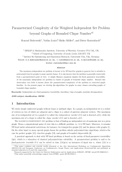 Parameterized Complexity of the Weighted Independent Set