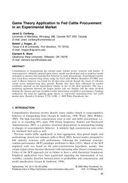 Game theory application to Fed Cattle procurement in an