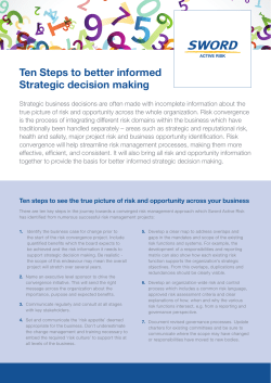 Ten Steps to better informed Strategic decision