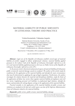 material liability of public servants in lithuania: theory and