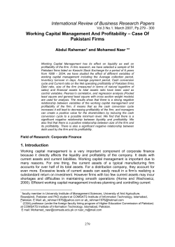 Case Of Pakistani Firms - International Review of
