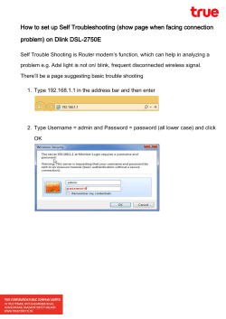 How to set up Self Troubleshooting (show page when facing