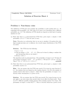 Solution of Exercise Sheet 4 Problem 1: Non