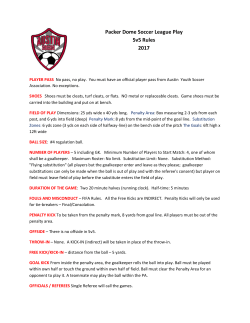 Packer Dome Soccer League Play 5v5 Rules 2017