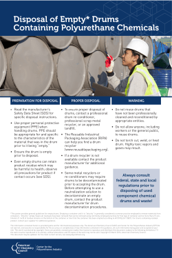 Disposal of Empty Drums Containing Polyurethane Chemicals