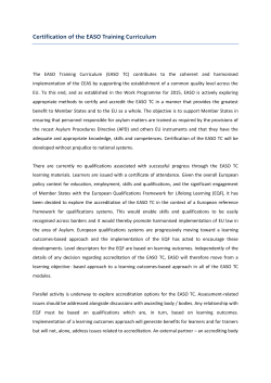 Certification of the EASO Training Curriculum