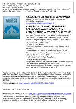a multi-disciplinary framework for bio-economic modeling in