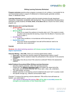 Writing Learning Outcomes Worksheet