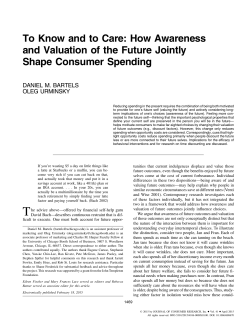 To Know and to Care: How Awareness and Valuation of the Future