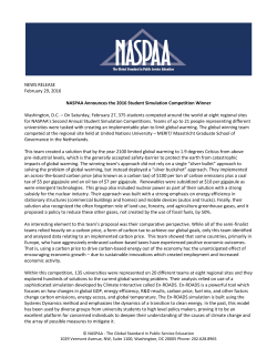 NEWS RELEASE February 29, 2016 NASPAA