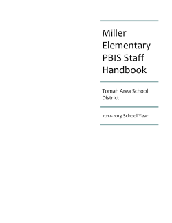 Miller Elementary PBIS Staff Handbook