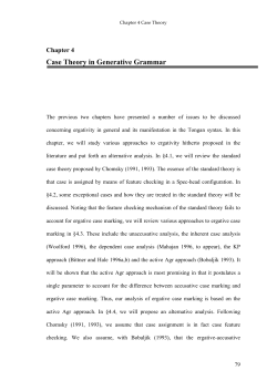 Case Theory in Generative Grammar