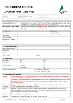 large event - The Barossa Council