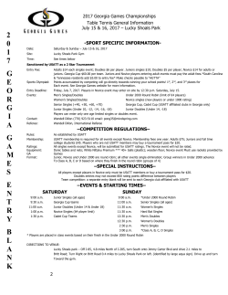 Entry Form- Individuals - Atlanta Georgia Table Tennis Association