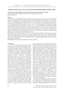 biomass potential of plants grown for bioenergy production