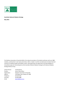 Australian National Diabetes Strategy May 2015