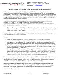 Tips for Creating a Positive Behavioral Plan - Prader