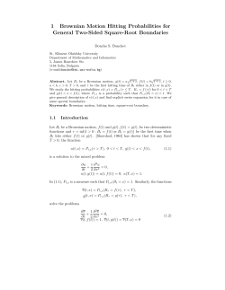 1 Brownian Motion Hitting Probabilities for General Two