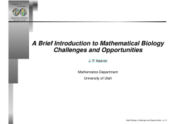 A Brief Introduction to Mathematical Biology