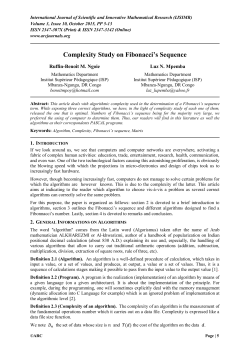 Complexity Study on Fibonacci`s Sequence (PDF Available)