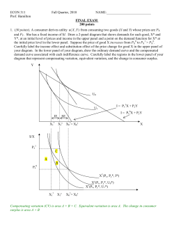 ECON 311 Fall Quarter, 2010 NAME