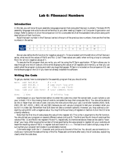 Lab 6: Fibonacci Numbers