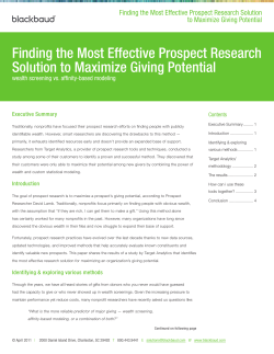 Finding the Most Effective Prospect Research Solution to Maximize