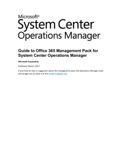 Office 365 MP Operations Guide