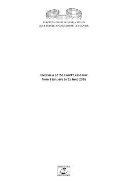 Overview of the Court`s case-law from 1 January to 15 June 2016