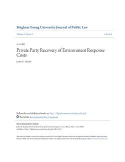 Private Party Recovery of Environment Response Costs